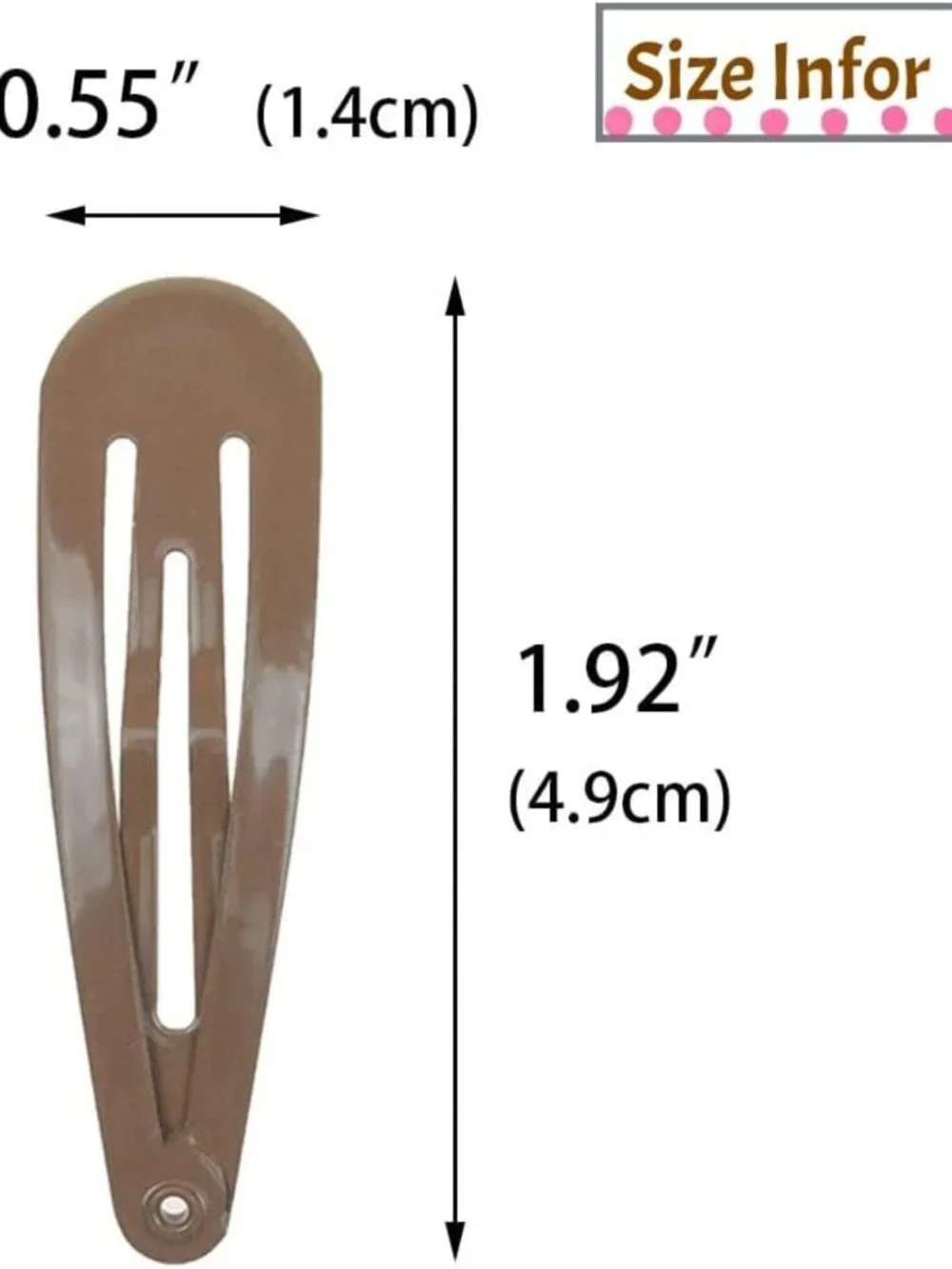 40 Brown Metal Snap Hair Clips - 2 Inch Barrettes for Women’s Accessories, 40